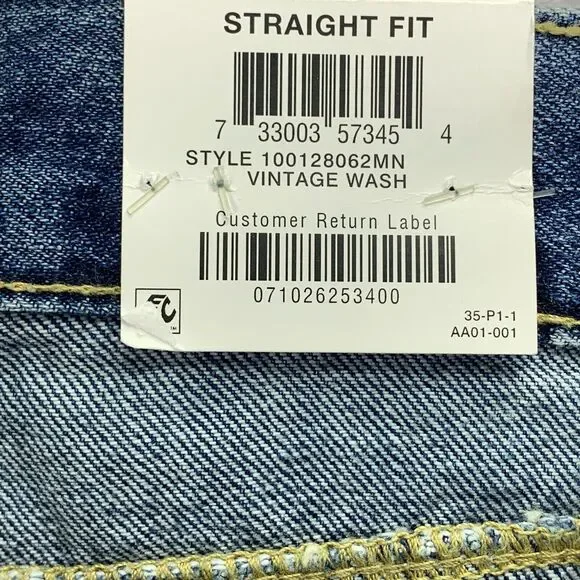 Sun + Stone Mens Relaxed Straight Fit Faded Jeans Light Blue 29 - Picture 4 of 5